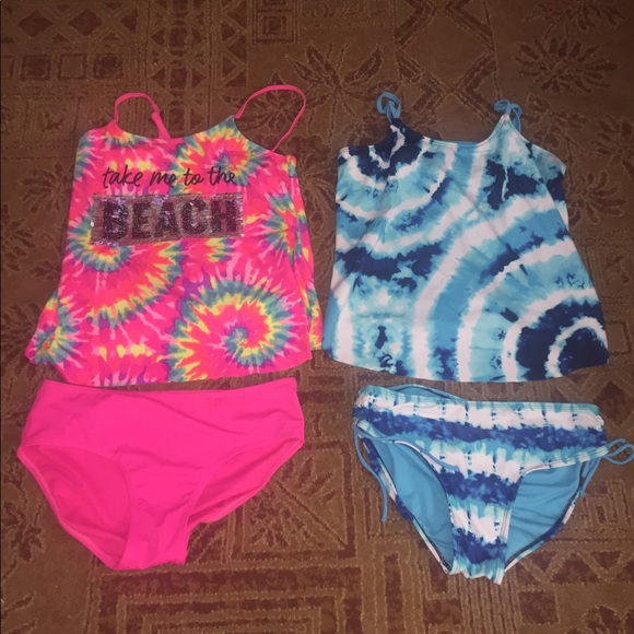 Justice Other - Justice 2 Piece Swimsuit sequins 20 XXL tankini